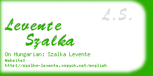 levente szalka business card